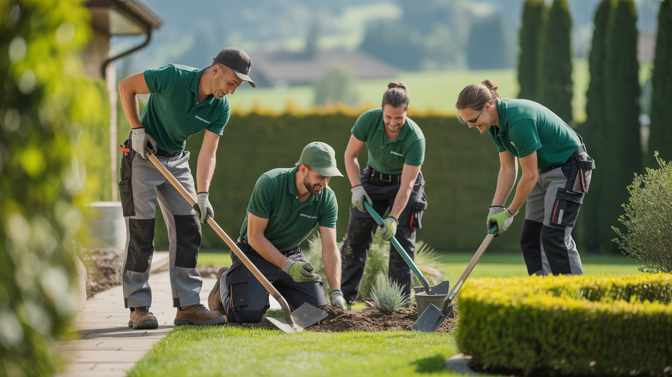 Das Team von Garten Meier bei der Arbeit
